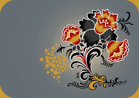 Decoration from abstract flowers. illustrationのイラスト素材