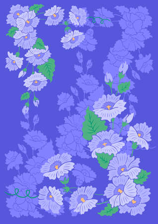 Illustration of abstract flowers with backgroundのイラスト素材