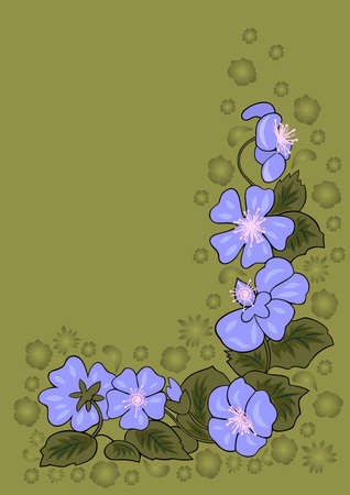 Illustration of abstract floral corner with backgroundのイラスト素材