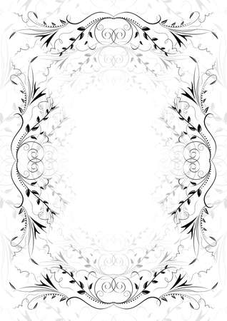 Illustration of abstract floral ornament on white backgroundのイラスト素材