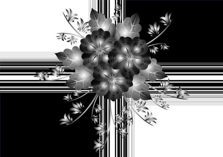 Illustration of gift wrapping with abstract flowersのイラスト素材