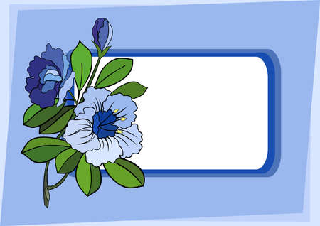 Illustration of abstract flower branch with frame and backgroundのイラスト素材