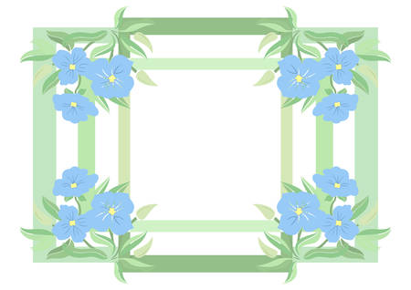 Illustration of frame with abstract blue flowersのイラスト素材