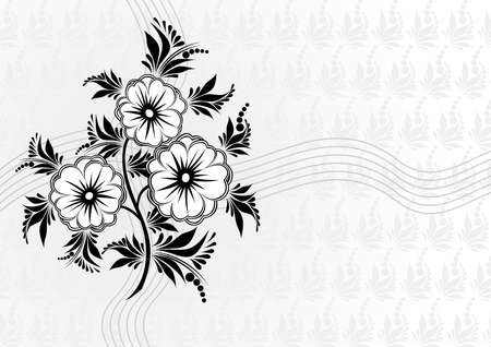 Illustration of abstract flowers with backgroundのイラスト素材