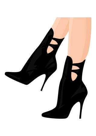 Illustration of female legs in bootsのイラスト素材