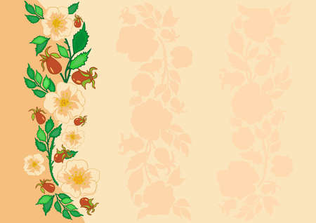 Illustration of abstract tea roses branch with backgroundのイラスト素材