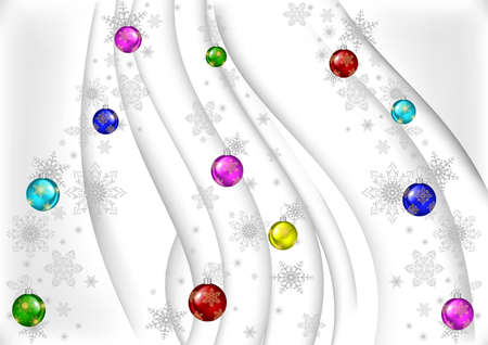 Illustration of Christmas balls with snowflakes and backgroundのイラスト素材