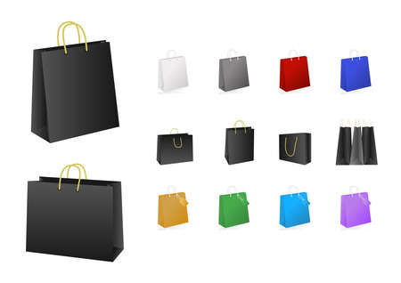 Illustration of colorful shopping bags collection isolatedのイラスト素材