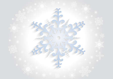 Illustration of paper snowflake with background のイラスト素材