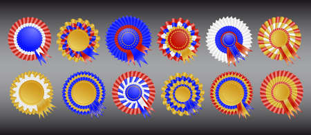 Illustration of colofrul award ribbon collection with backgroundのイラスト素材