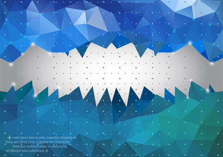Illustration of triangle mosaic background in green and blue colorsのイラスト素材