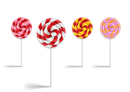 Illustration of colorful lollipop collection isolatedのイラスト素材