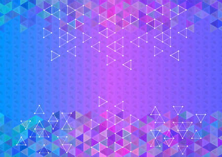 Illustration of colorful triangle mosaic background with bordersのイラスト素材