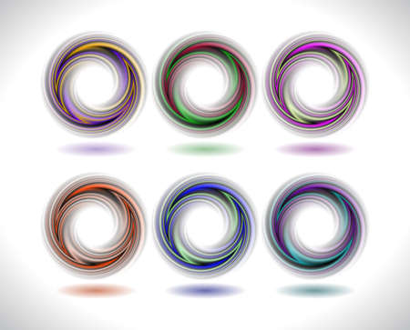 Illustration of abstract smooth swirls in various colorsのイラスト素材