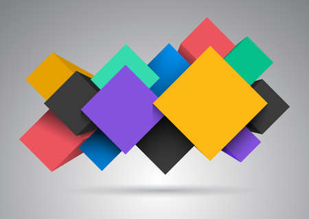 Illustration of abstract background with cubes for infographic or web designのイラスト素材