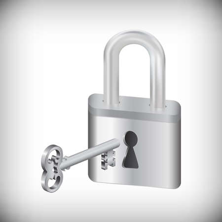 Illustration of key and padlock with keyholeのイラスト素材