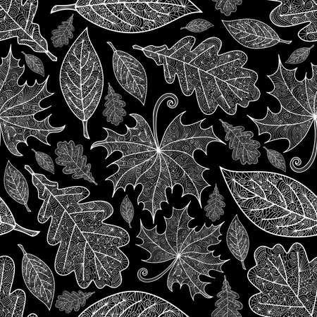 Illustration of seamless pattern with various doodle leaves
のイラスト素材
