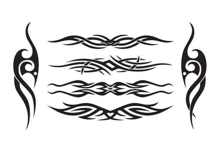 Horizontal symmetrical level tattoo setのイラスト素材