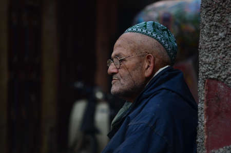 Marrakech, Morocco November 19, 2012. Herb seller in the Medina of Marrakechのeditorial素材