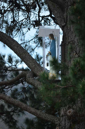 7/4/2014 San Sebastian de Garabandal. Cantabria. Spain. Virgin Mary in the mountain of the pinsのeditorial素材