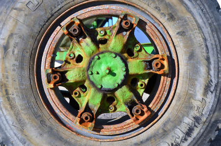 Old truck wheelの写真素材