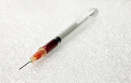 syringe with medicationの写真素材