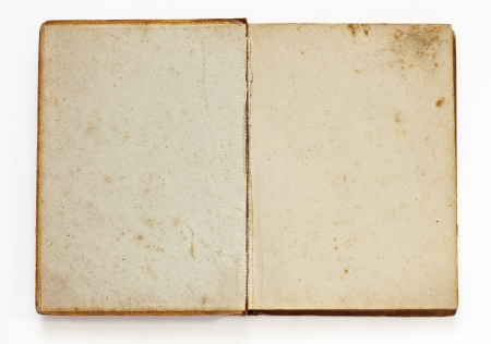 Old book isolated on white backgroundの写真素材