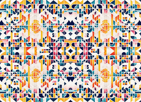 Abstract rapport background Groovy 70's style. Retro psychedelic Pattern background whit lines and shapes abstract. Generative AI.の素材