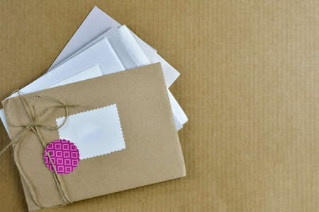 several letters prepared to send a messageの写真素材