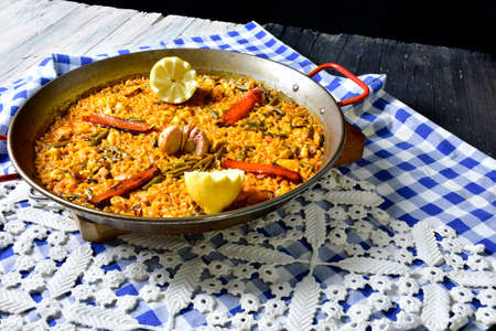 paella is a traditional product from spainの写真素材