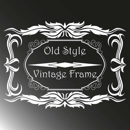 Vintage decorative elements. Sign, logo. For restaurants and cafes. Greeting card with flowers and curlsのイラスト素材