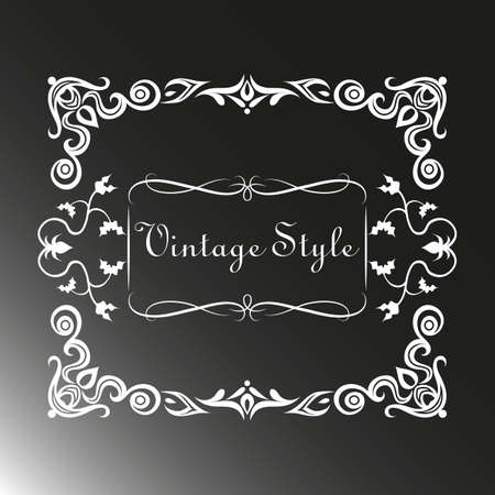 Vintage decorative elements. Sign, logo. For restaurants and cafes. Greeting card with flowers and curlsのイラスト素材