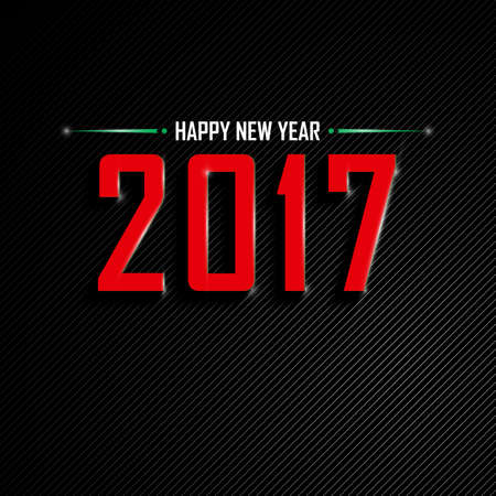 Happy New Year 2017 text design in an image. Dark background. Merry Christmas greeting. Holiday...