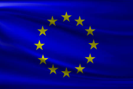 National flag of European Union. Wavy realisticのイラスト素材