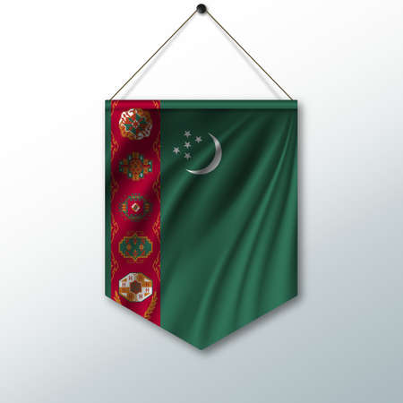 The national flag of Turkmenistan.のイラスト素材