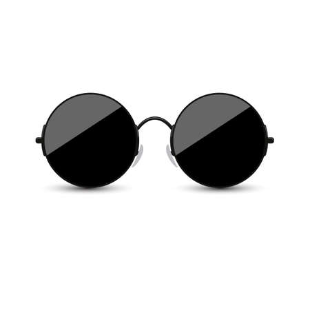 Black round glasses on a white background. Vector illustration.のイラスト素材