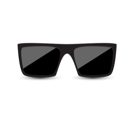 Rectangular black glasses on a white background. Vector illustration.のイラスト素材