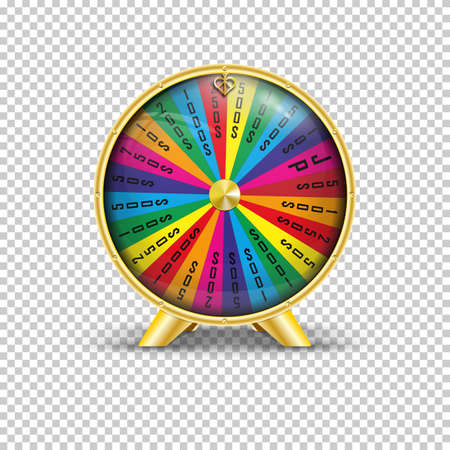 Realistic vector illustration of a wheel of fortune on a transparent background.のイラスト素材