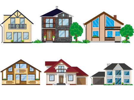 Set of houses illustration.のイラスト素材