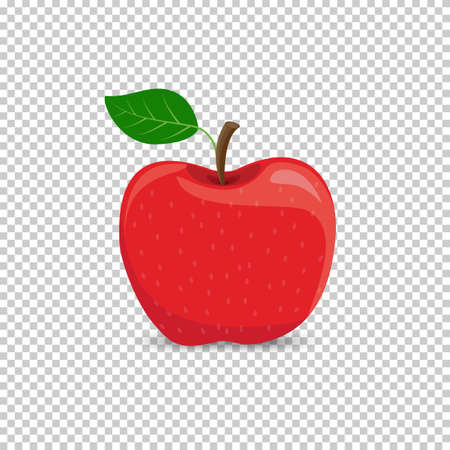 Red apple on a transparent backgroundのイラスト素材