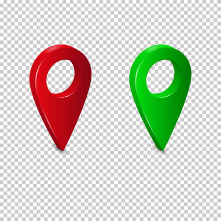 The pointer for the map is green and red.のイラスト素材