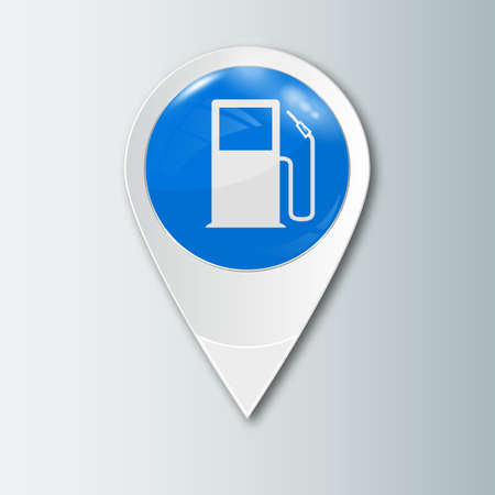 Pointer with sign for gas station iconのイラスト素材