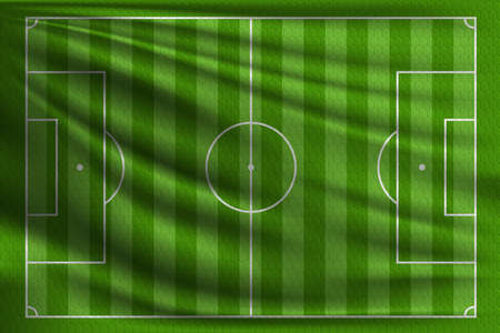Soccer field on the green flag. Realistic vector texture of fabric.のイラスト素材