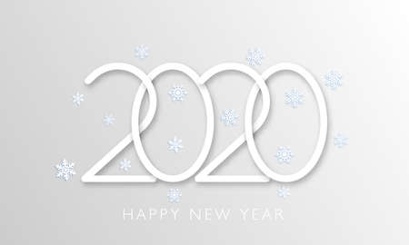 Happy New Year 2020 text design. Vector illustration.