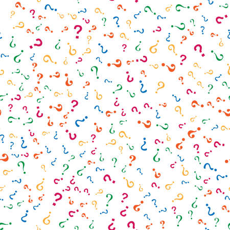 Colored seamless background with question marks. Vector illustration.のイラスト素材