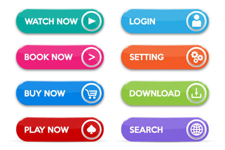 Set of buttons for web site and ui icon. Vector illustration.のイラスト素材