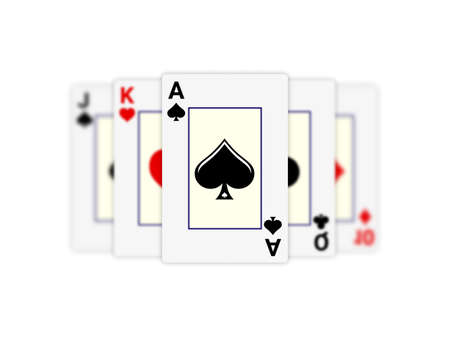 Poker and casino concept with ace of spades on white background. Vector illustration.