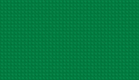 Realistic plastic construction block. Green plastic construction plate. Vector illustration.のイラスト素材