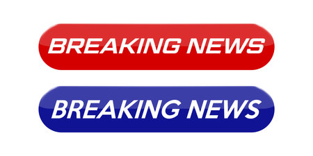 Blank news button with breaking news text. Vector illustration.のイラスト素材
