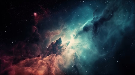 Galaxy and Nebula. abstract space background. Endless universe with stars and galaxies in outer space. Cosmos art. Generative AIの素材